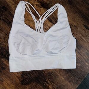 White Strappy Sports Bra
